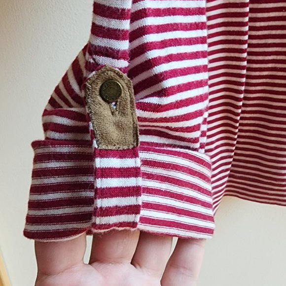 Lauren Ralph Lauren Red/White Pinstriped Scoop Neck Jersey Size Large - Picture 9 of 16